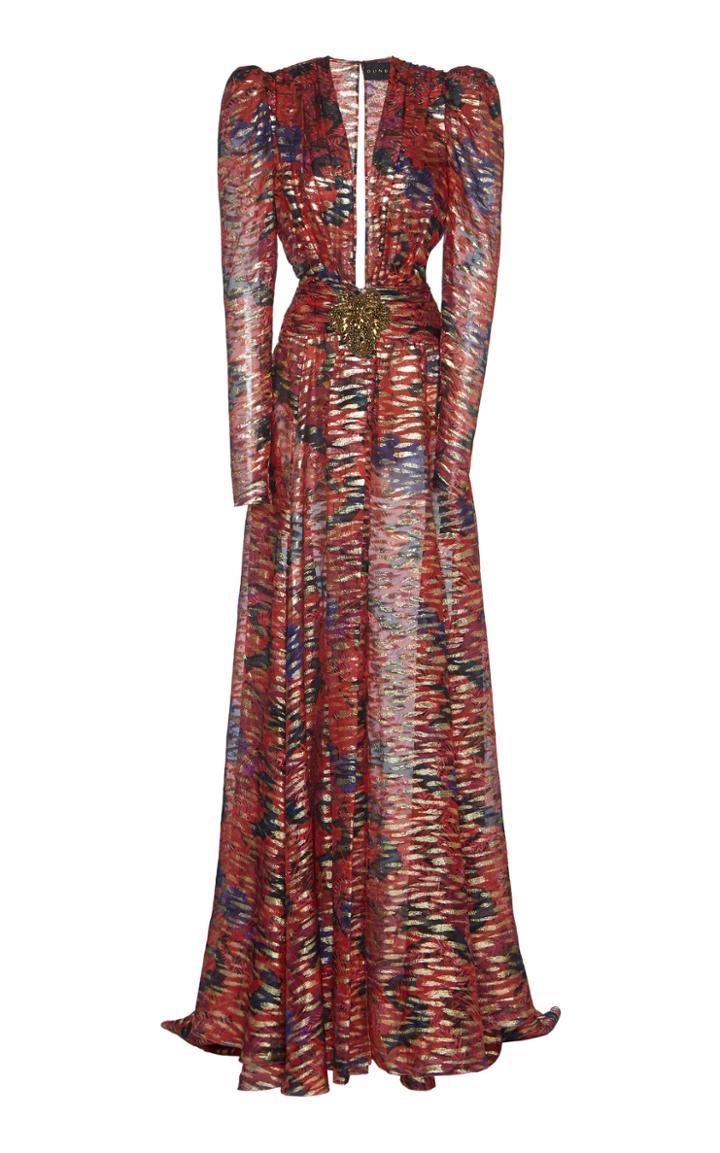 Dundas Fil Coupe Panther Print Gown