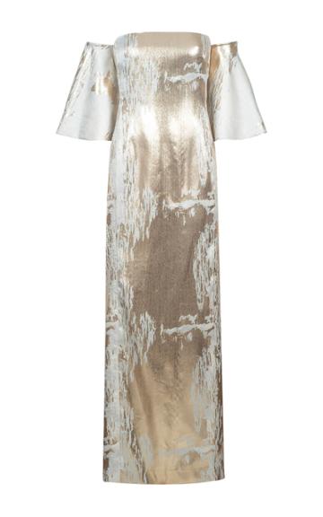 Carla Zampatti Metallic Trumpet Gown