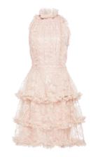 Costarellos Halter Lace Mini Dress