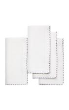 Alex Papachristidis Set-of-four Plump Plum Edge Stitch Dinner Napkins