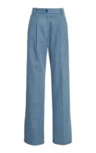 Moda Operandi Rowen Rose Button-detailed Denim High-rise Wide-leg Pants Size: 32