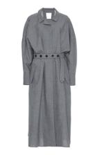Jil Sander Navy Wool Blend Dress In Black/grey | LookMazing