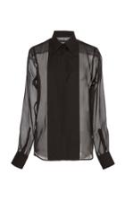 Helmut Lang Sheer Silk Tuxedo Shirt
