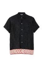 Bode Embroidered Polka-dot Silk Shirt