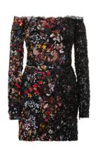 Elie Saab Off-the-shoulder Chiffon Long Sleeve Dress