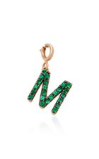 Kismet By Milka Large M Monogram Charm With Gemfields Emeralds