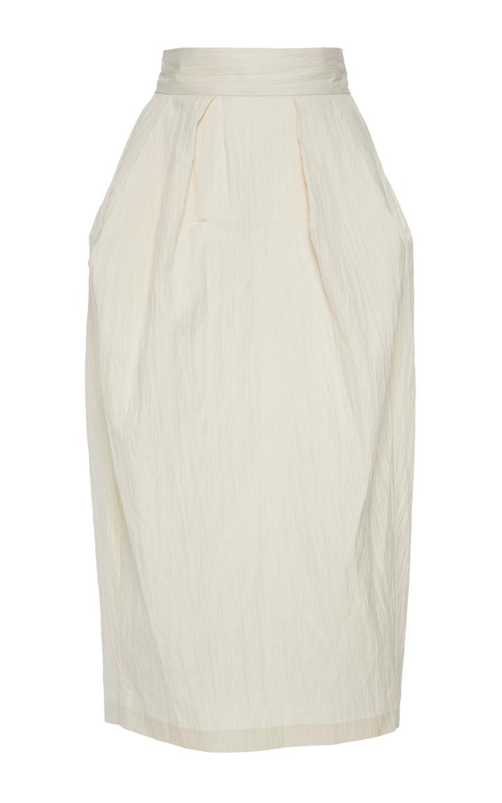 Vika Gazinskaya Silk Linen Midi Length Skirt