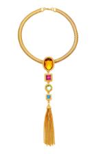 Ben Amun Tasseled Gold-plated Crystal Necklace