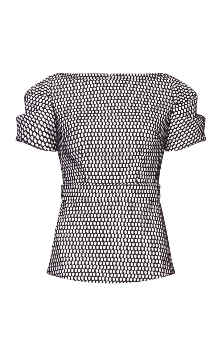 Safiyaa Fayola Short Sleeve Crepe Printed Top