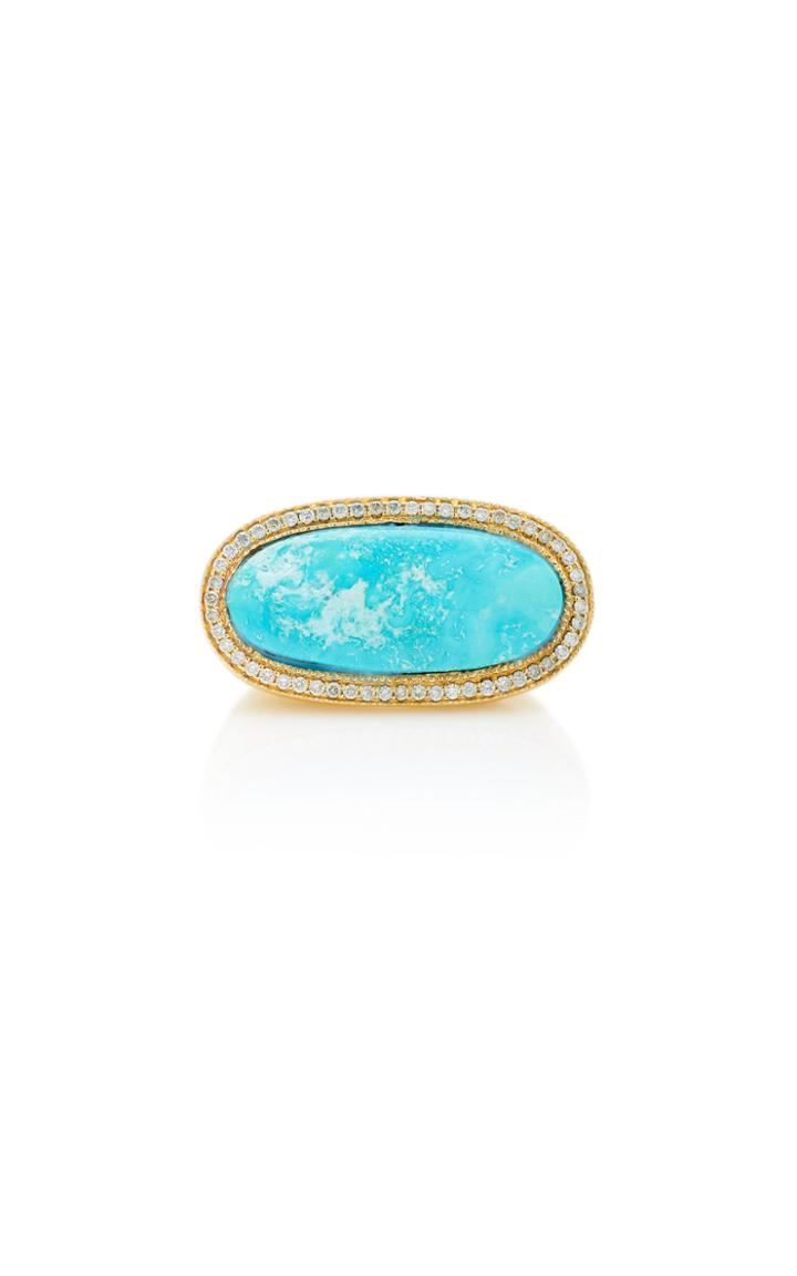 Jacquie Aiche One Of A Kind 14k Yellow Gold Sideways Turquoise Ring