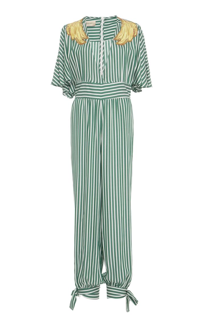 Adriana Degreas Striped Jumpsuit With Banana Detail