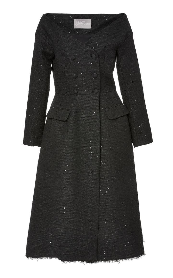 Lela Rose Open Neck Coat Dress