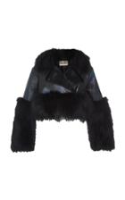 Roberto Cavalli Croc And Fur Cropped Jacket
