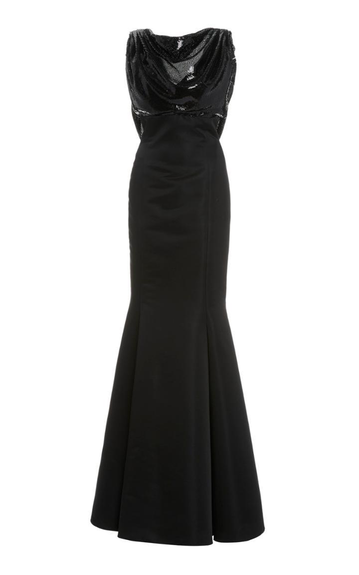 Moda Operandi Kalmanovich Sequin And Velvet Open-back Gown