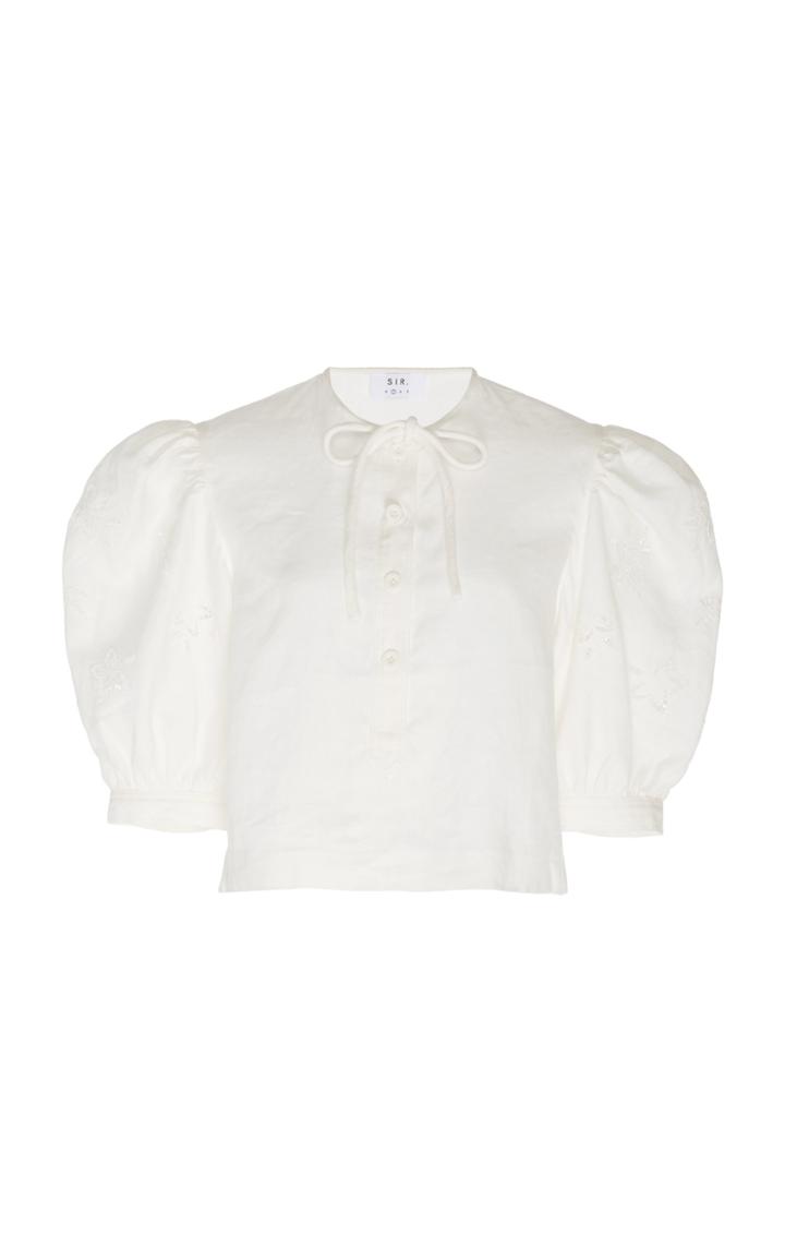 Sir The Label Alena Balloon Sleeve Linen Top