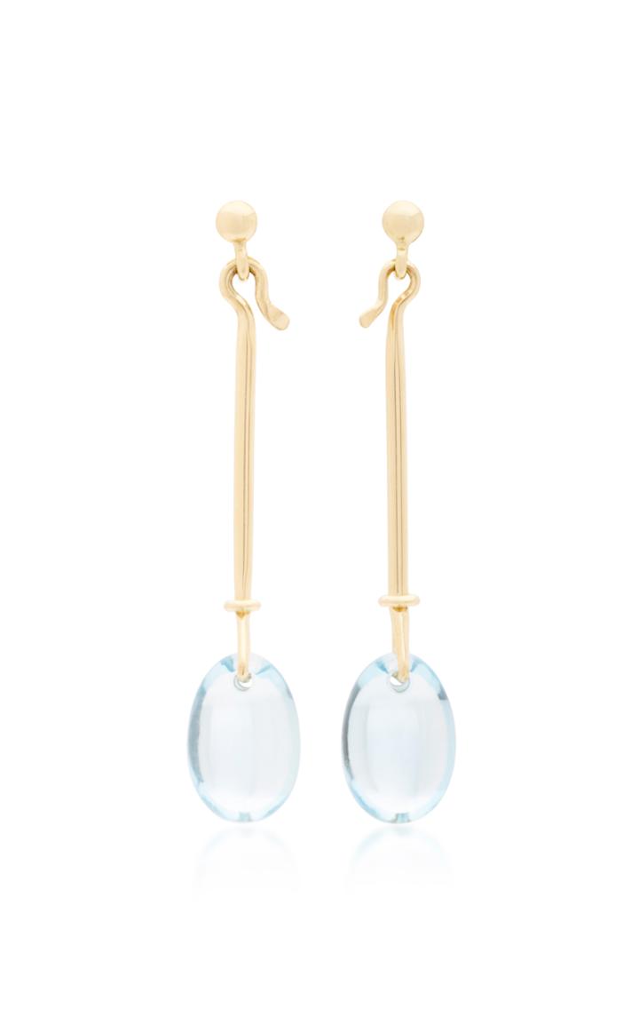 Georg Jensen Short Vivianna Dew Drop Earrings With Blue Topaz