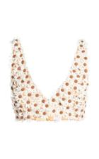 Moda Operandi Rosie Assoulin Floral-embroidered Silk Cropped Top