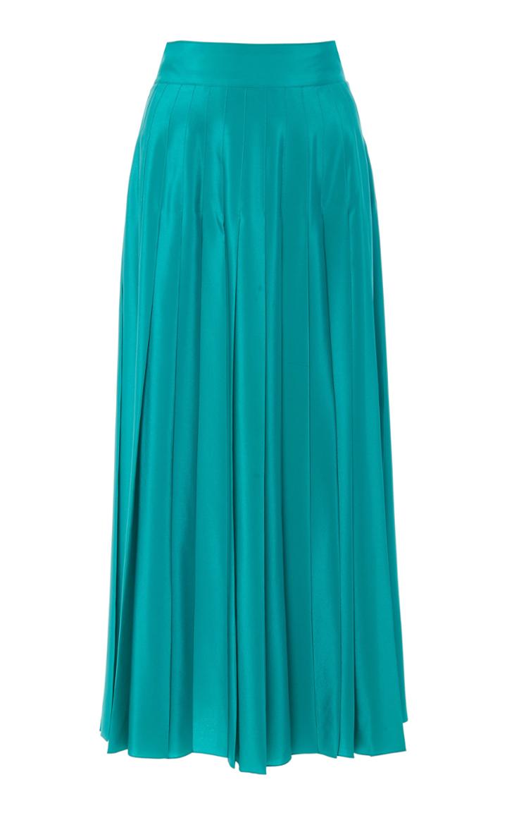 Moda Operandi Burnett New York Pleated Silk-georgette Midi Skirt Size: 0