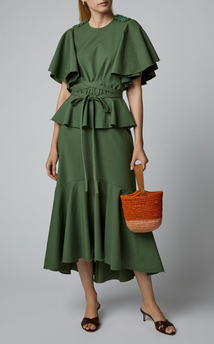 Khokho Zandi Leather-trimmed Straw Bucket Bag