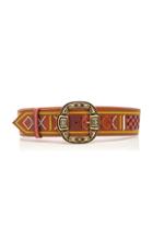 Etro Aztec-embroidered Leather Belt