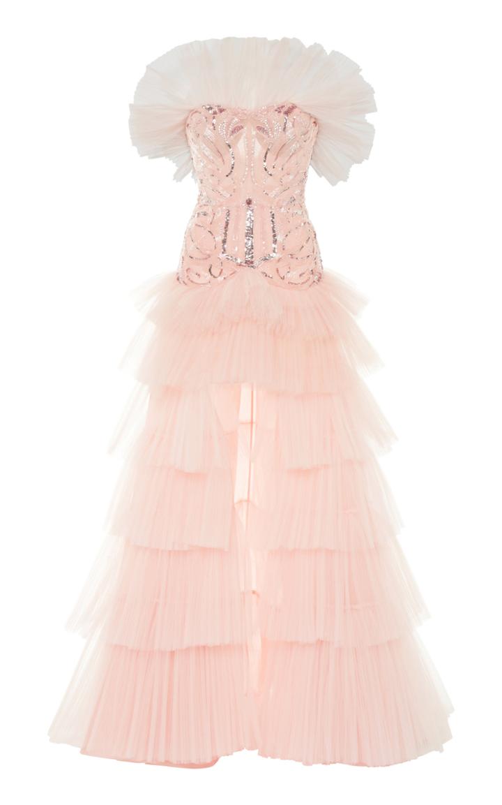 Moda Operandi Zuhair Murad Sequin-embellished Pleated Organza Gown Size: 32