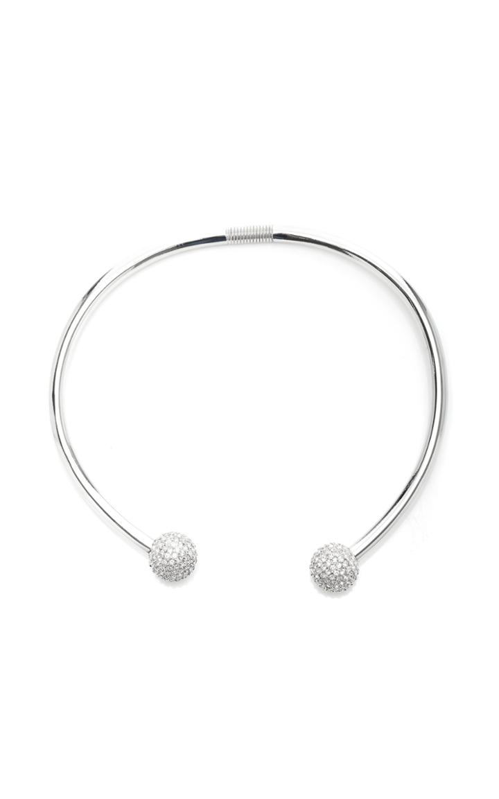 Moda Operandi Oscar De La Renta Silver-tone Pave Ball Collar Necklace