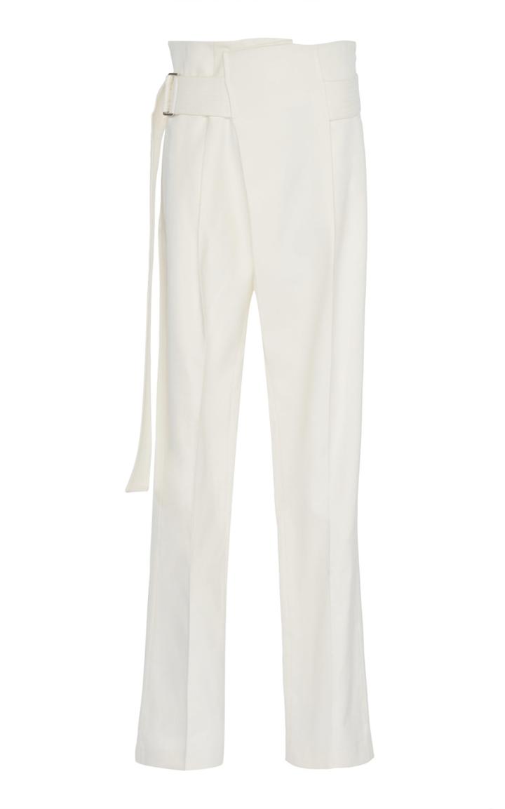 Victoria Beckham Belted Cotton-blend Pants