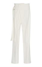 Victoria Beckham Belted Cotton-blend Pants