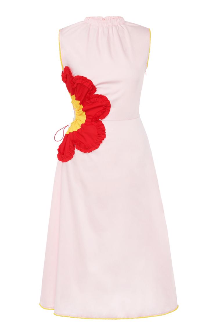 Marianna Senchina Flower Cut Out Midi Dress