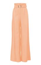 Sally Lapointe Belted Silk-satin Wide-leg Pants