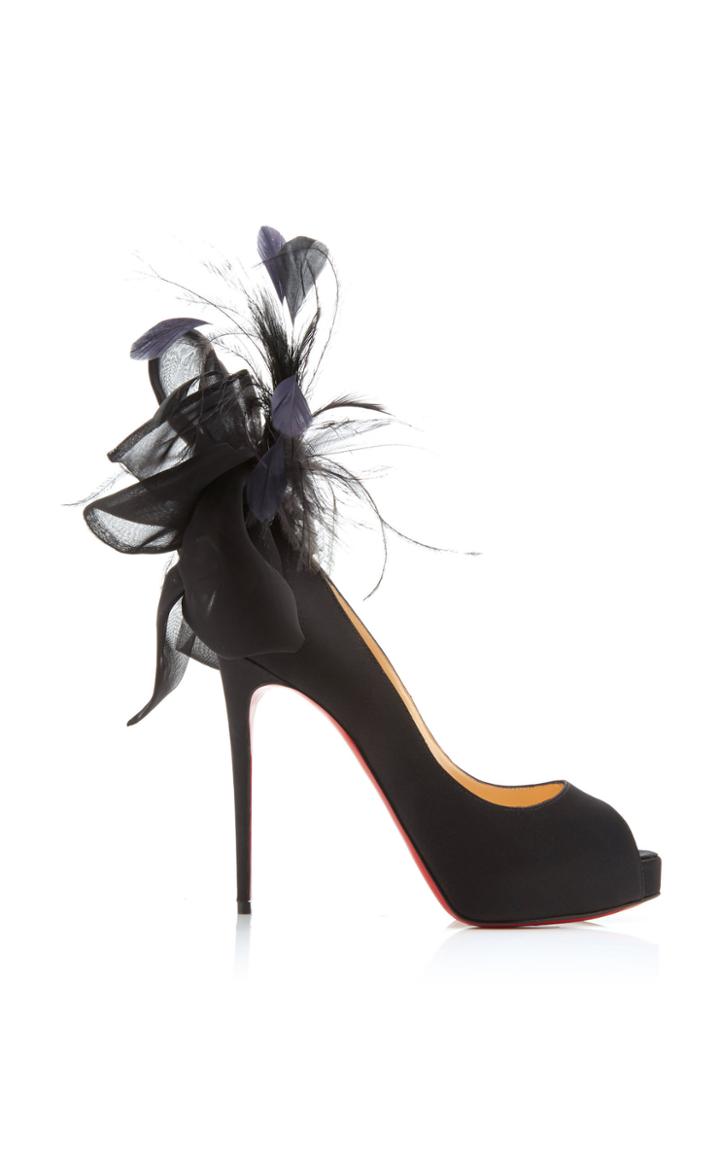 Christian Louboutin Exclusive Anemoniac Embellished Satin Peep-toe Pumps