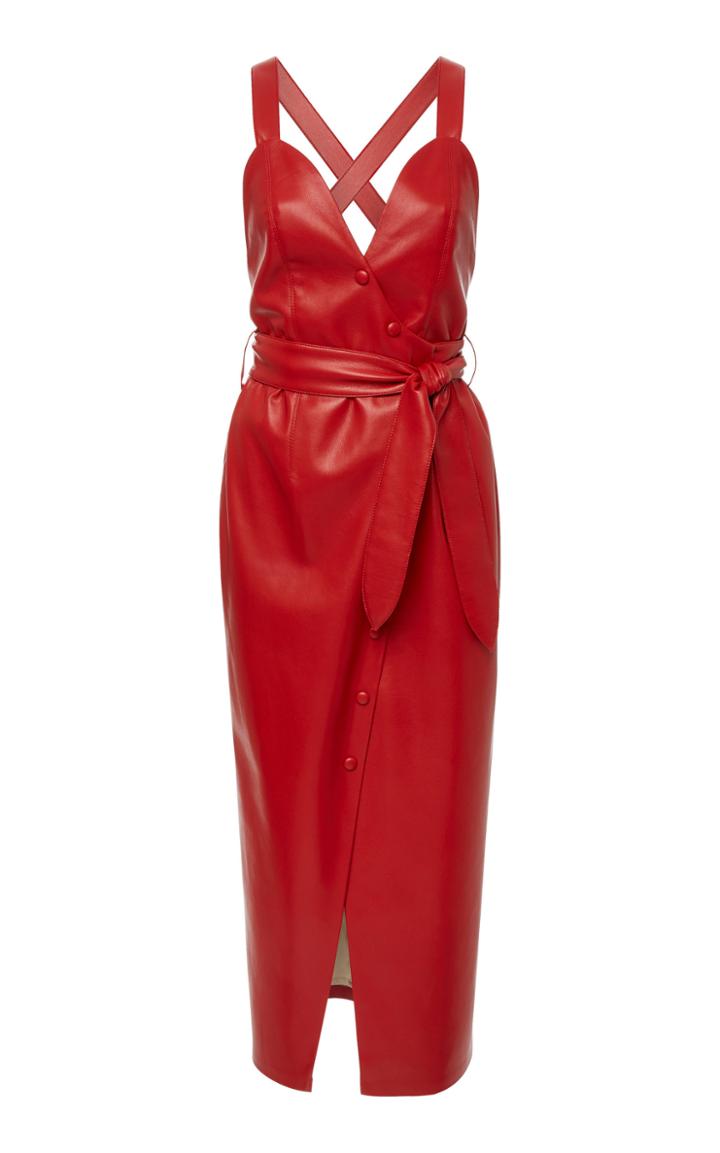 Nanushka Nahar Vegan Leather Midi Dress