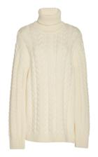 Tibi Cable-knit Wool-blend Turtleneck Sweater