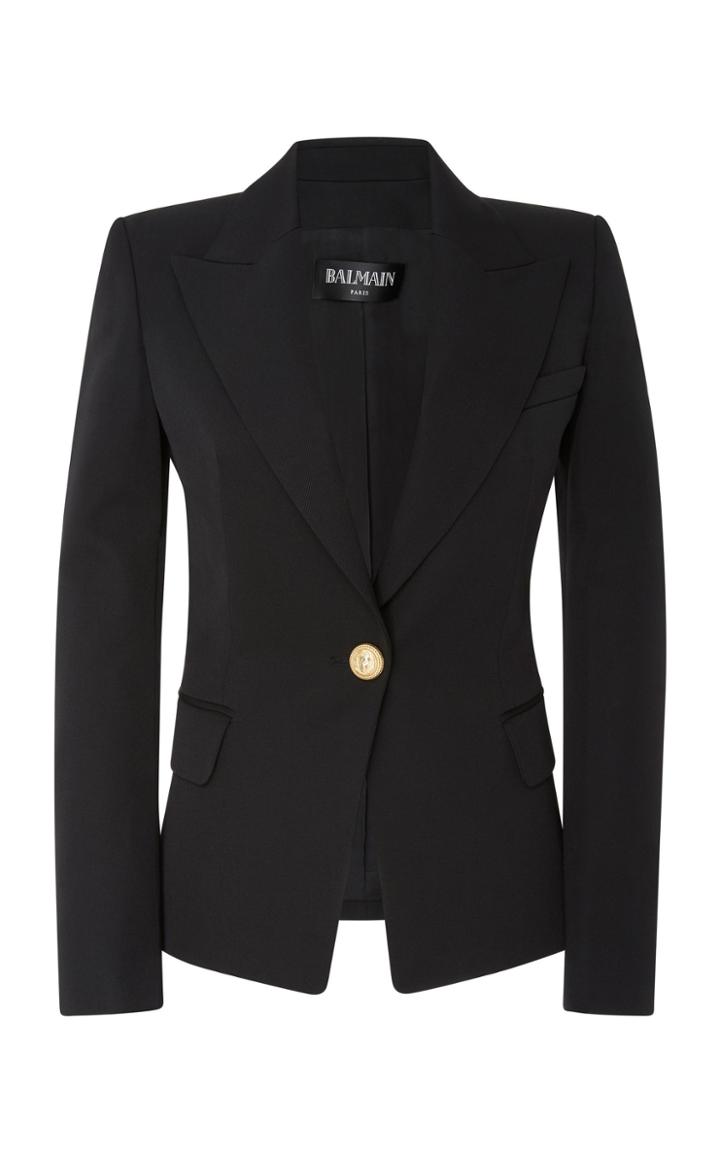 Balmain Tailored One Button Wool Blazer
