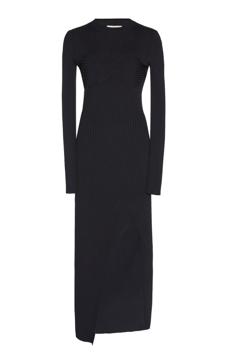 Khaite Evlynne Ribbed-knit Cotton Dress Size: Xs