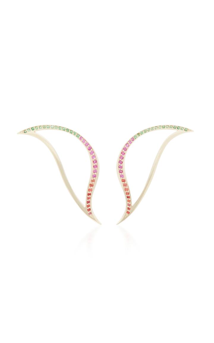 Bea Bongiasca Heliconia 9k Gold Leaf Earrings