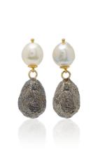 Grazia & Marica Vozza Pearl And Silver Nugget Earrings
