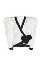 Moda Operandi Rodarte Two-tone Crepe De Chine Wrap Jacket Size: S