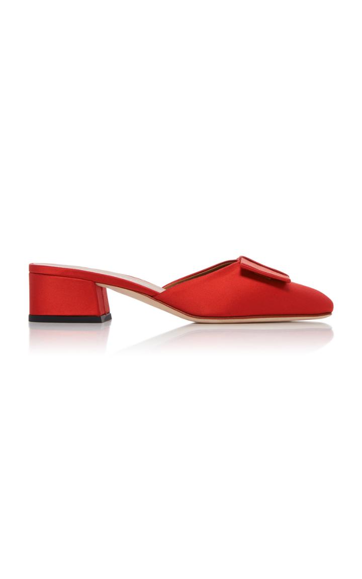 Victoria Beckham Harper Bow-detailed Satin Mules