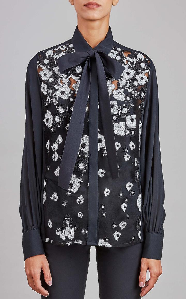 Moda Operandi Elie Saab Tulle Embroidery Shirt