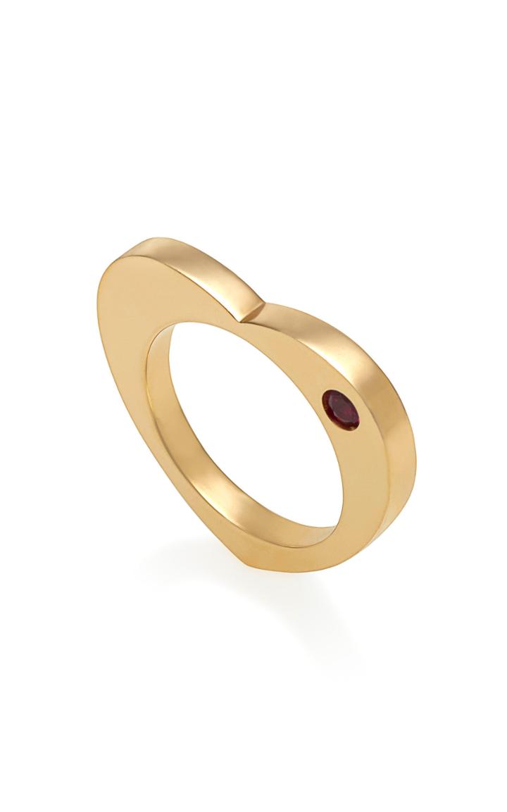 Jessica Mccormack Single Ruby Heart Ring