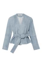 Diane Von Furstenberg Short Belted Suede Jacket