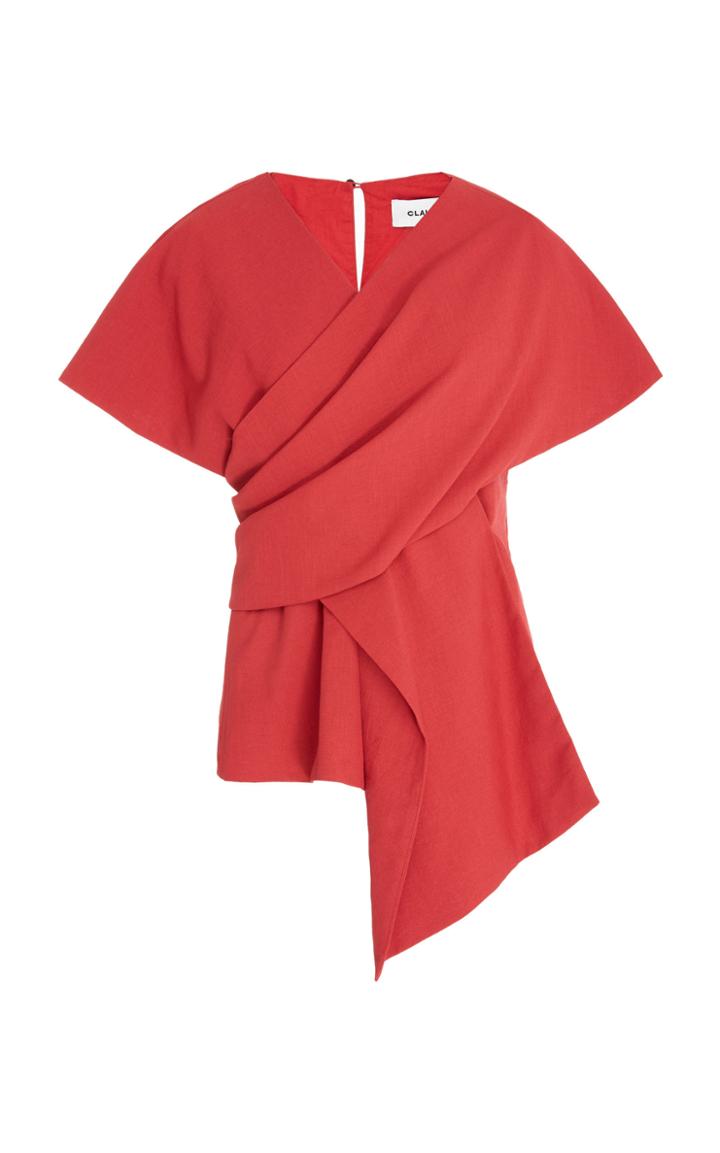 Claudia Li Asymmetric Wrap Top