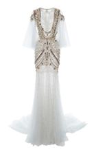 Marchesa Pearl Necklace Tulle Gown