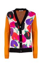 La Doublej Gemini Printed Wool Blend Cardigan