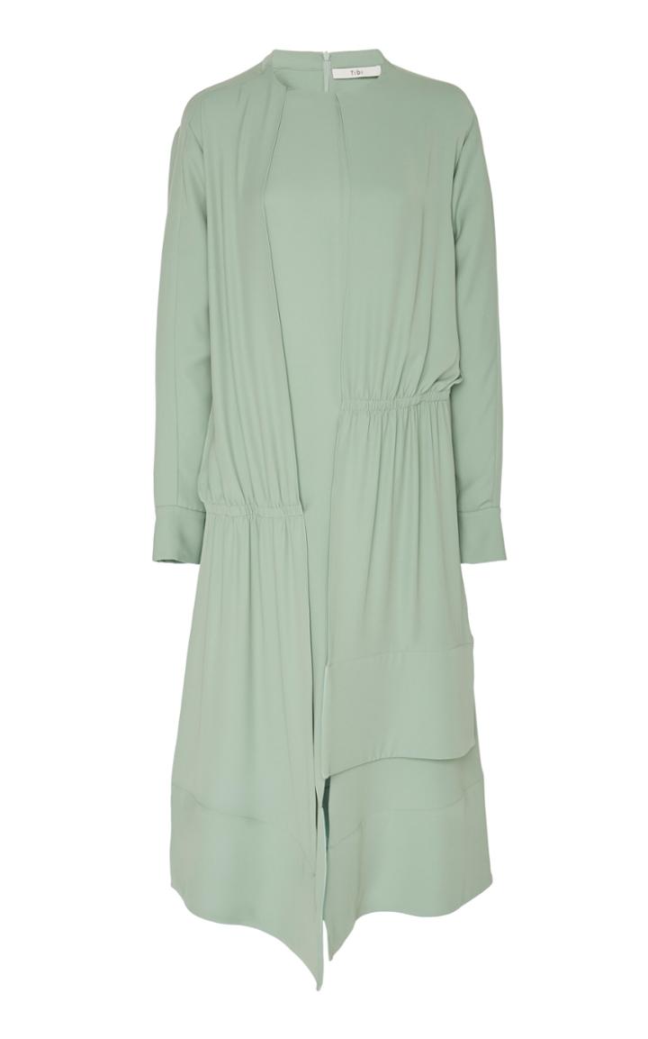 Tibi Open Back Tie-detailed Crepe Dress