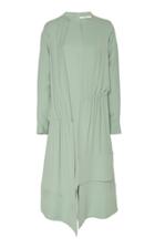 Tibi Open Back Tie-detailed Crepe Dress