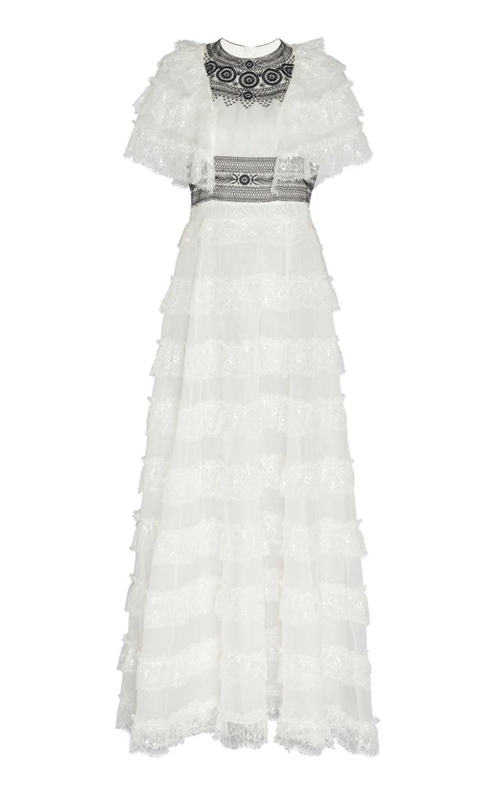 Giambattista Valli Embroidered Lace Tiered Gown