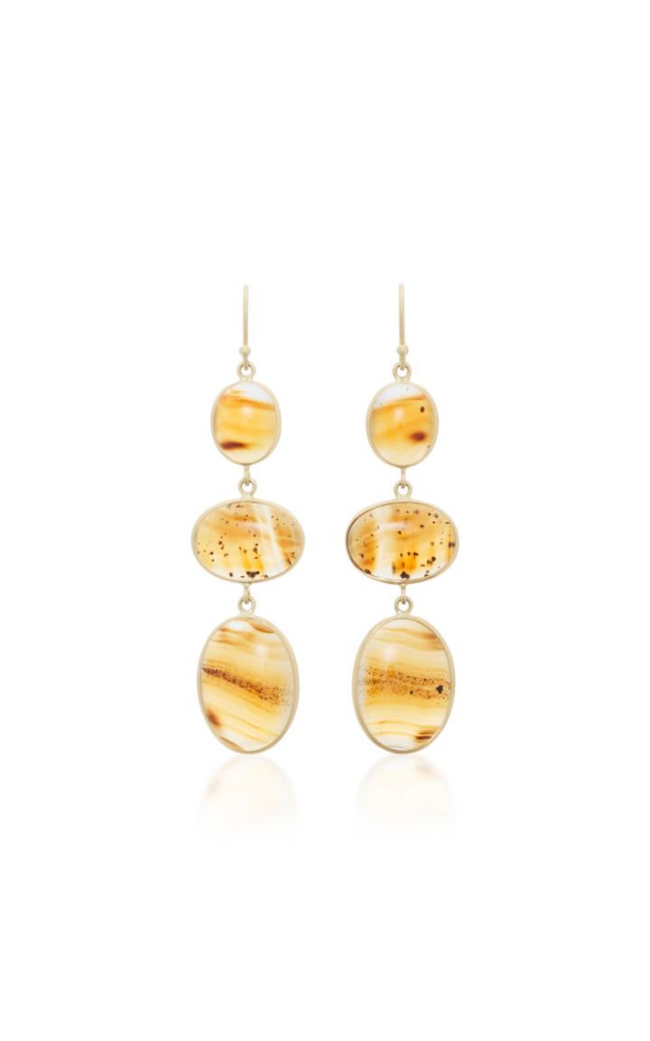 Kothari 18k Gold Agate Earrings