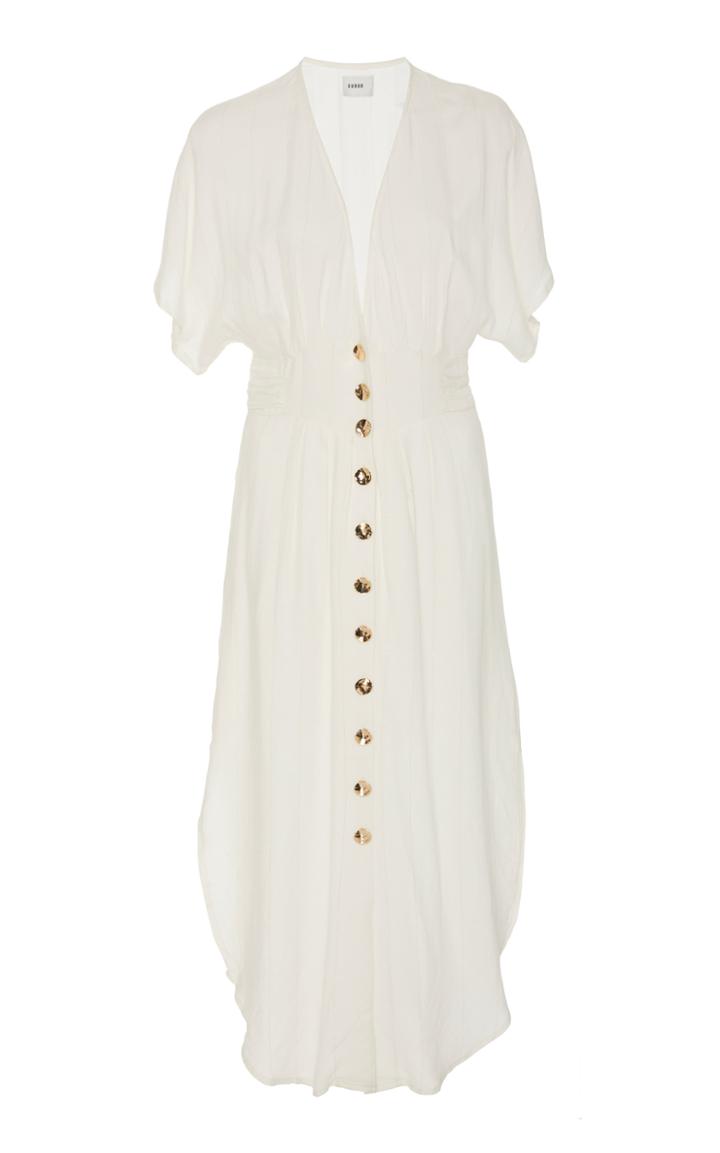 Suboo Nadia Button-front Crepe Midi Dress